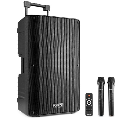 Vonyx VSA500 PA 12″ Portable PA Speaker with Wireless Mics