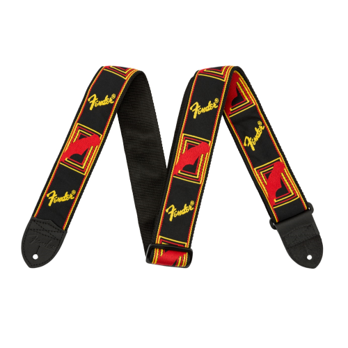 Fender Guitar Strap Monogram - Black/Yellow/Red