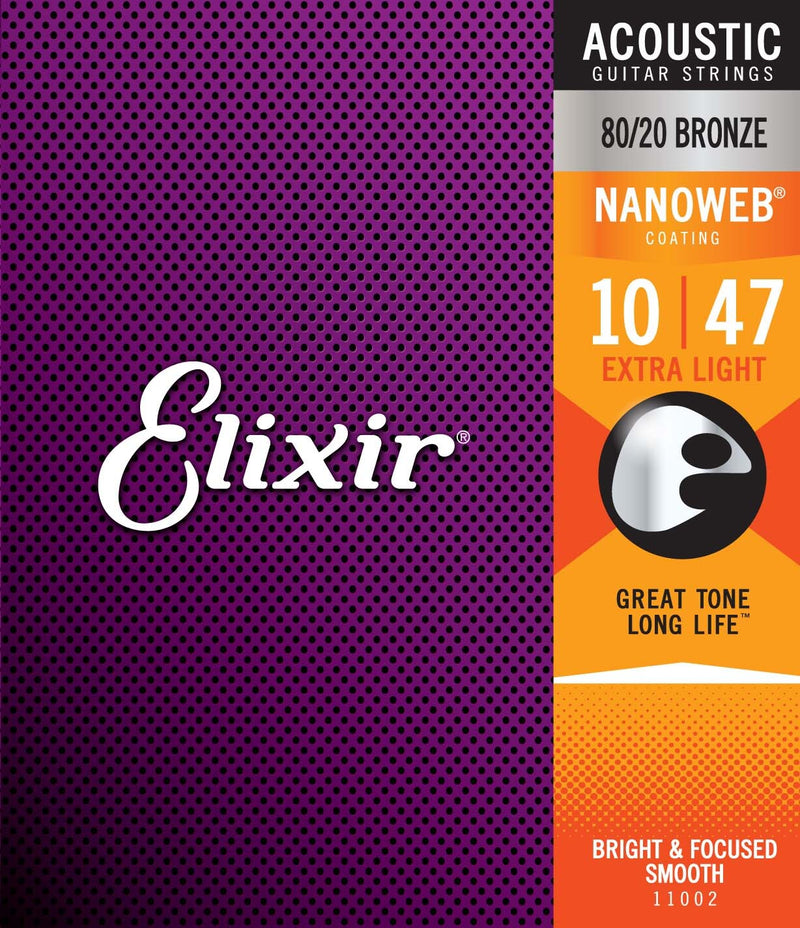 ELIXIR ACOUSTIC STRINGS NANOWEB 10-47