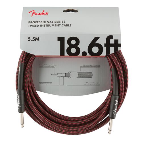Fender 18.6' Professional Series Instrument Cable. Red Tweed