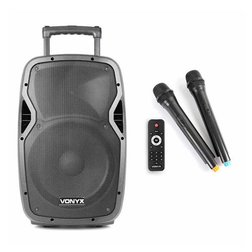 Vonyx AP1200PA 12" Portable PA System with Dual Wireless Microphones