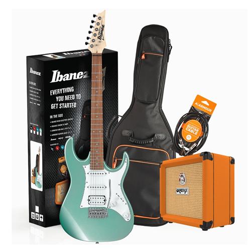 Ibanez Electric Guitar Pack With Orange Crush Amp - Metallic Green