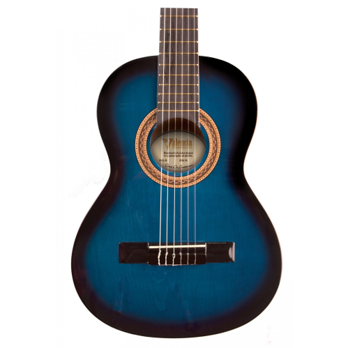 VALENCIA 3/4 SIZE CLASSICAL GUITAR. BLUE SUNBURST