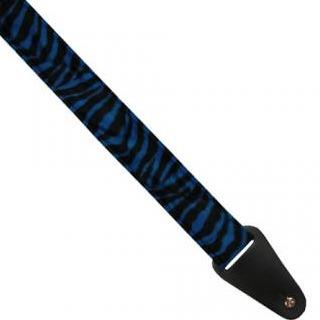 Guitar Strap Animal Fur Blue Zebra