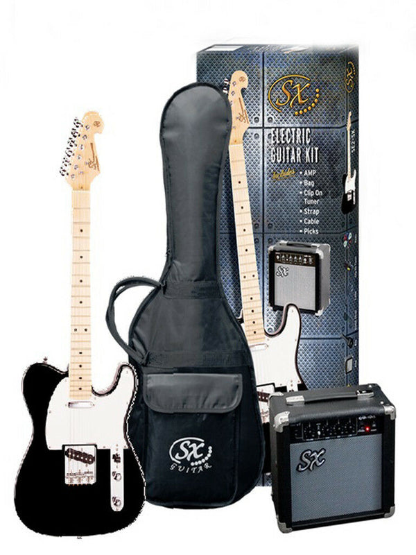 SX Electric Guitar Pack. Tele Style Black