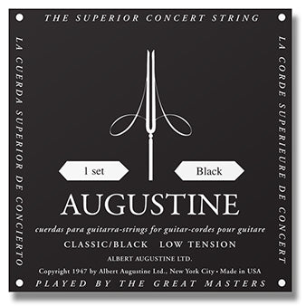 AUGUSTINE BLACK CLASSICAL STRING SET. LOW TENSION