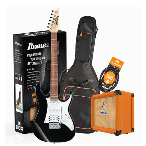 Ibanez Electric Guitar Pack With Orange Crush Amp - Black
