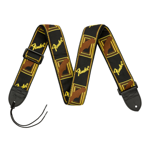 Fender Guitar Strap Monogram - Black/Yellow/Brown