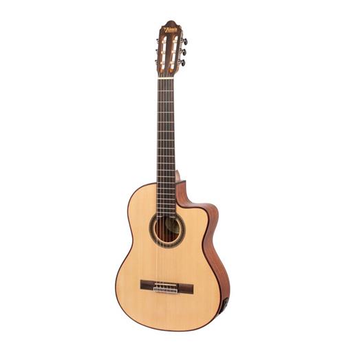 Valencia 4/4 Size Solid Top Classical Guitar With Cutaway and Pickup