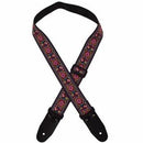 Colonial Leather Jacquard Guitar Strap Pink Trumpet Flowers