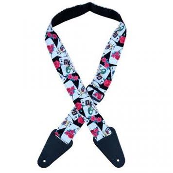 Colonial Leather Guitar Strap, Rose & Card