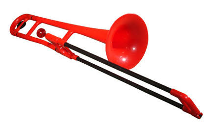 Pbone Plastic trombone. Red