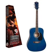 REDDING ACOUSTIC GUITAR PACKAGE. TRANSPARENT BLUE