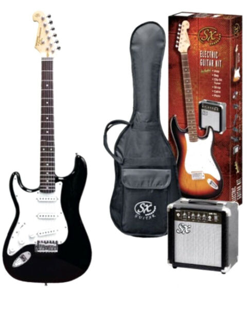 SX ELECTRIC GUITAR PACK. BLACK *LEFT HANDED*